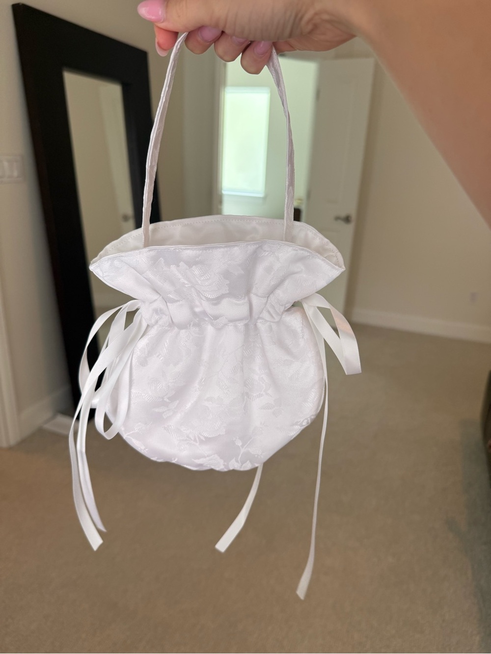 White Satin Bridal Evening Bag